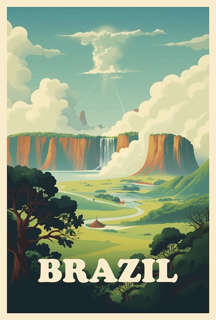 Brazilië retro poster