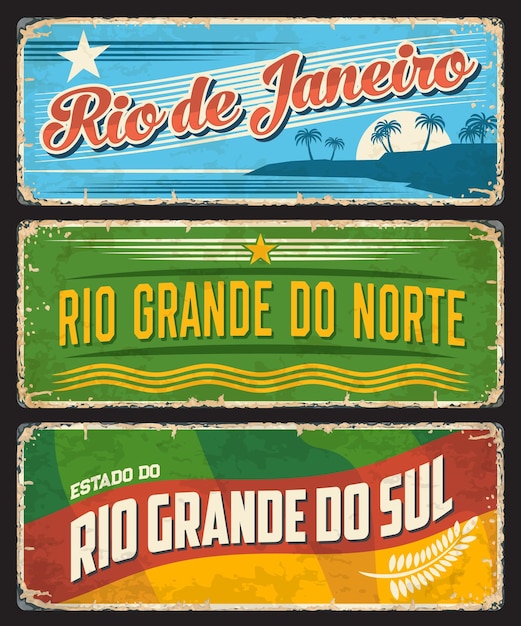 Vector brazilië rio de janeiro grande norte grunge platen