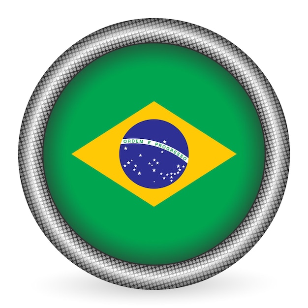 Vector brazilië vlag knop