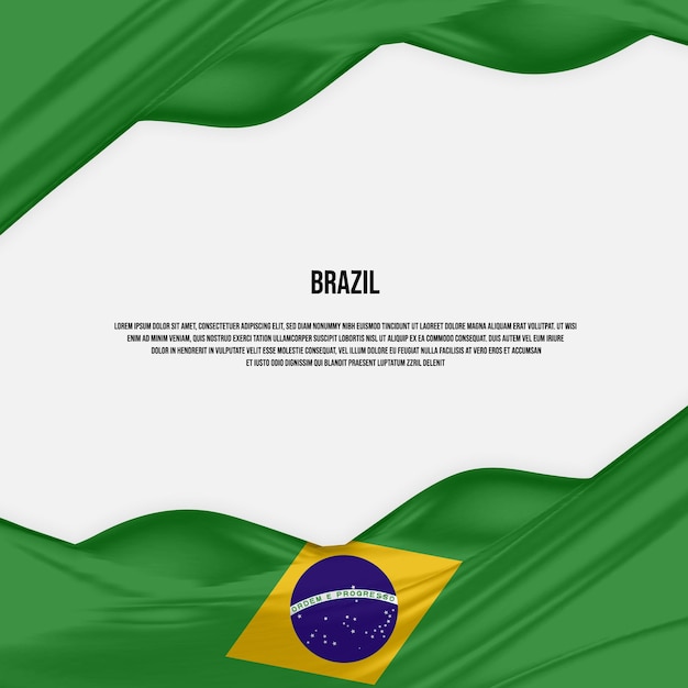 Brazilië vlag ontwerp. Vlag van Braziliaans Polen gemaakt van satijn of zijde. Vectorillustratie.
