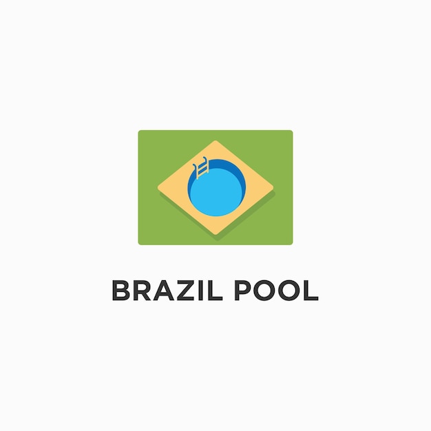 Vector brazilië zwembad logo ontwerp