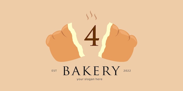 Bread baker logo design with letter a