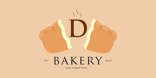 Bread baker logo design with letter a