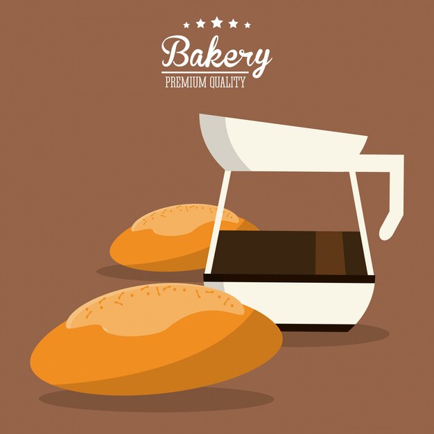 Bread bakery coffee icon.