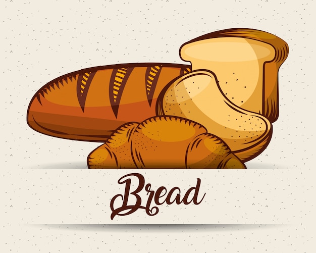 Bread bakery products food template image