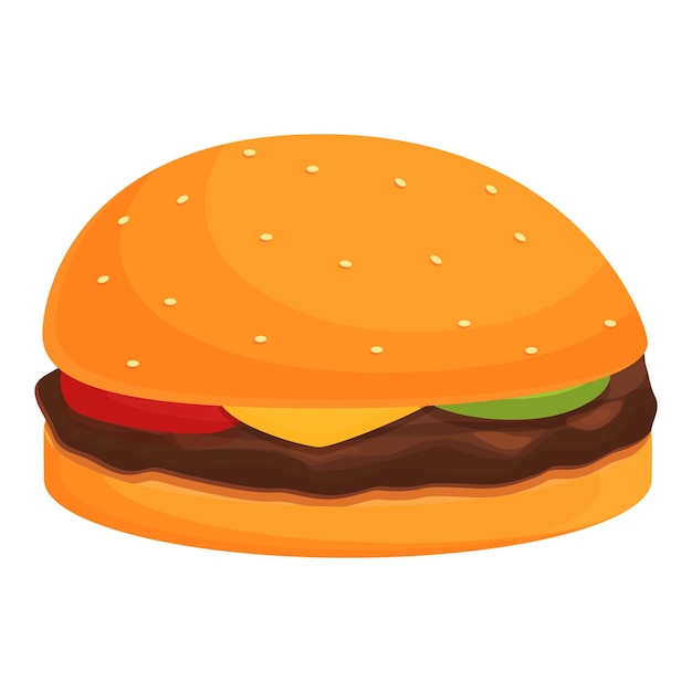 Bread burger icon cartoon vector fast food