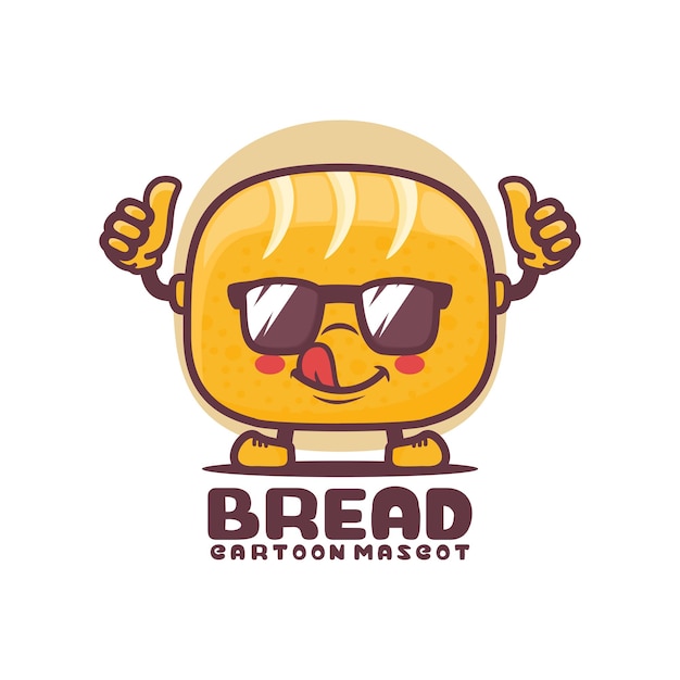 Bread cartoon mascot food vector illustration