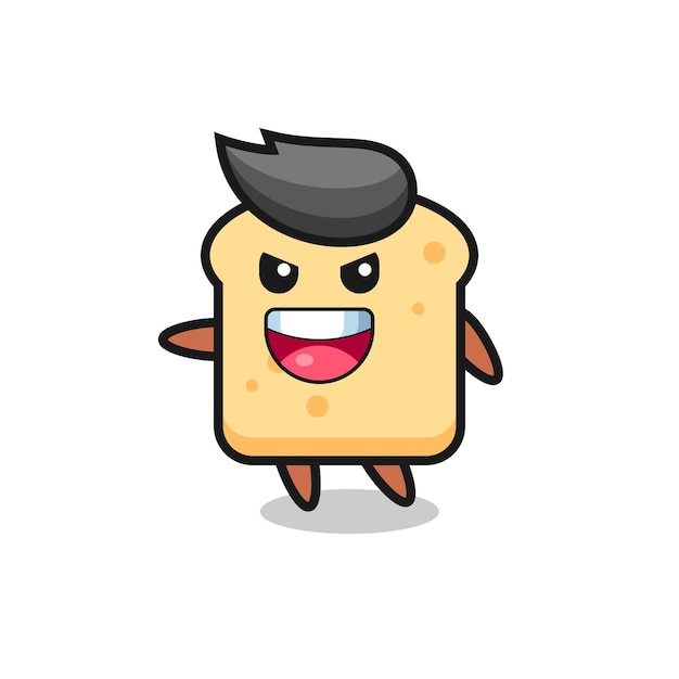 Bread cartoon with very excited pose cute style design for t shirt sticker logo element