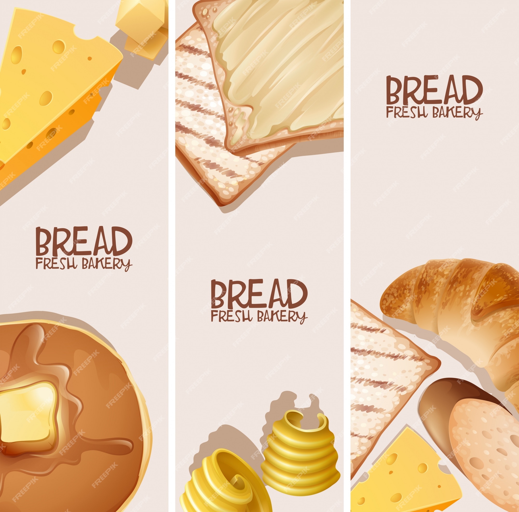Premium Vector | Bread fresh bakery background design