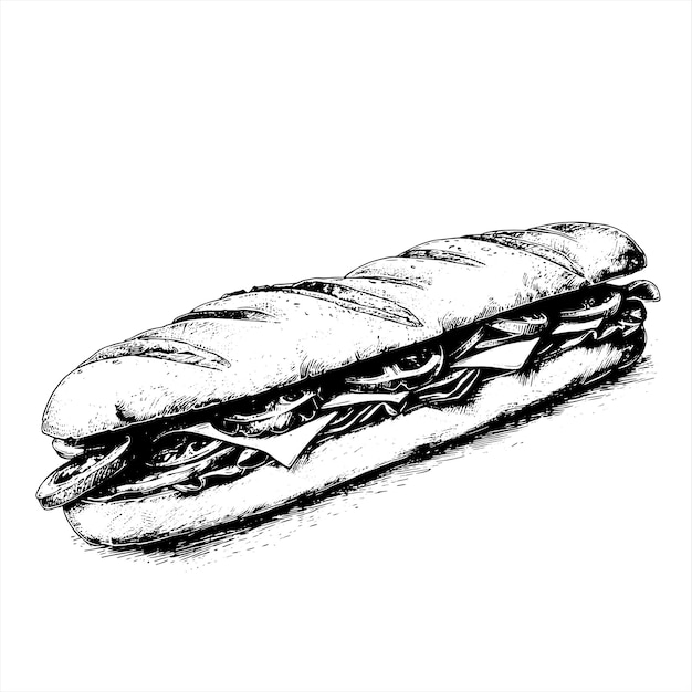 Bread Hand drawn engraving style vector illustration