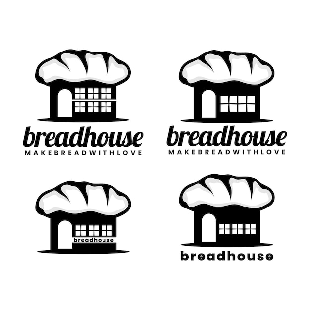 ベクトル パンの家のロゴのデザインテンプレート