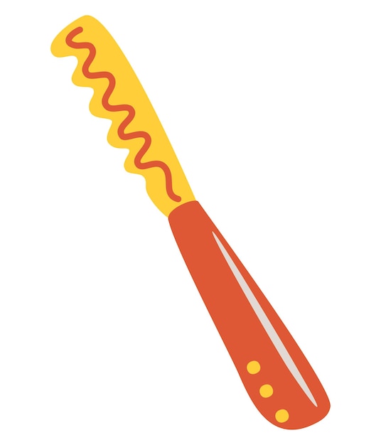 Bread knife. kitchen utensils. cartoon flat vector illustration isolated on white background.