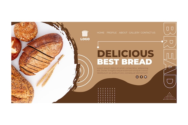 Vector bread landing page concept