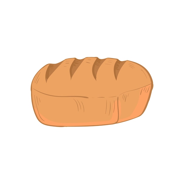 Bread loaf icon in flat style Highlighted on a white background For bakery or cafe menu