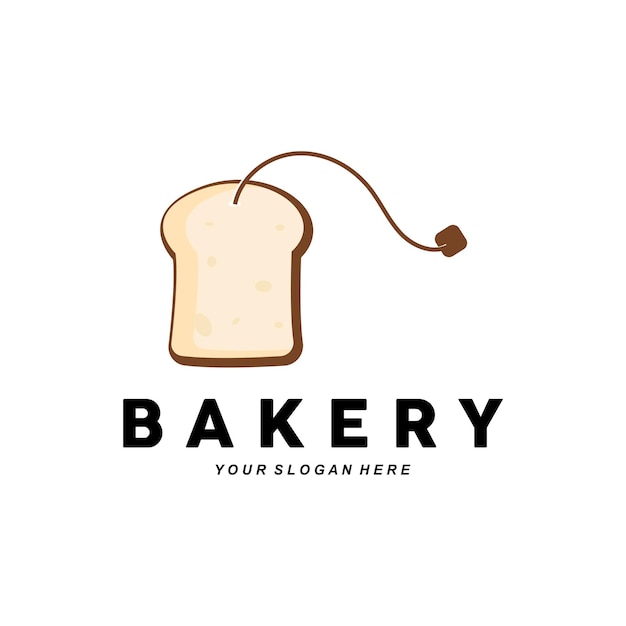 パンのロゴ小麦食品デザインイラストベーカリーベクトルカップケーキ