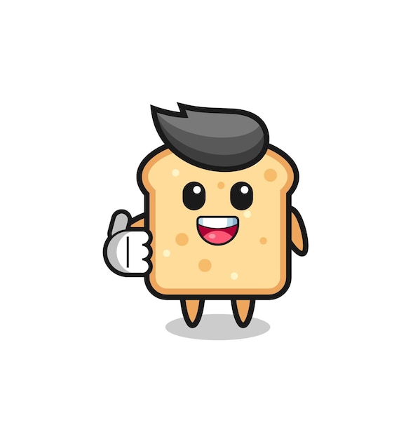親指を立てるジェスチャーをしているパンのマスコット