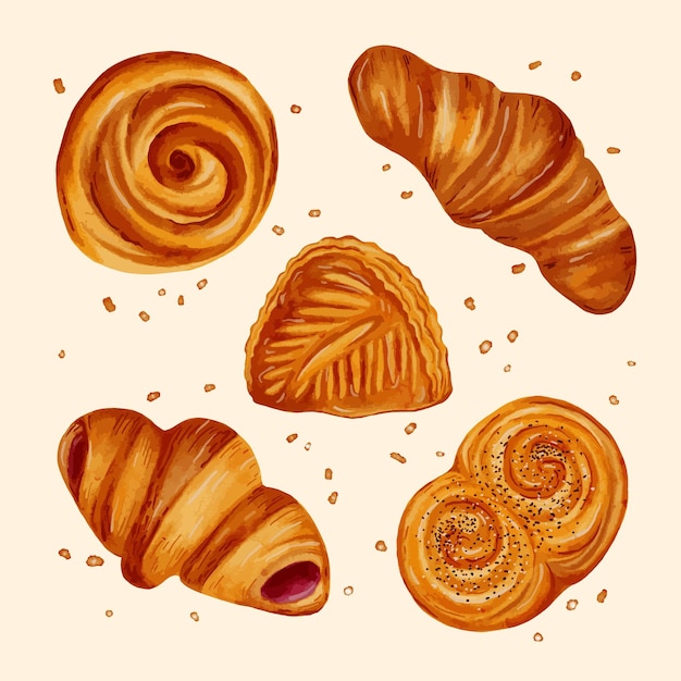 Bread and pastry illustrations