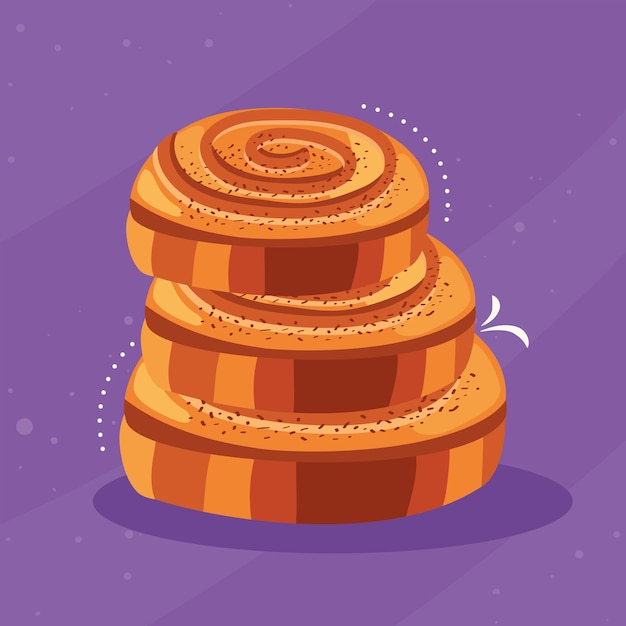 Bread rolls pastry product icon