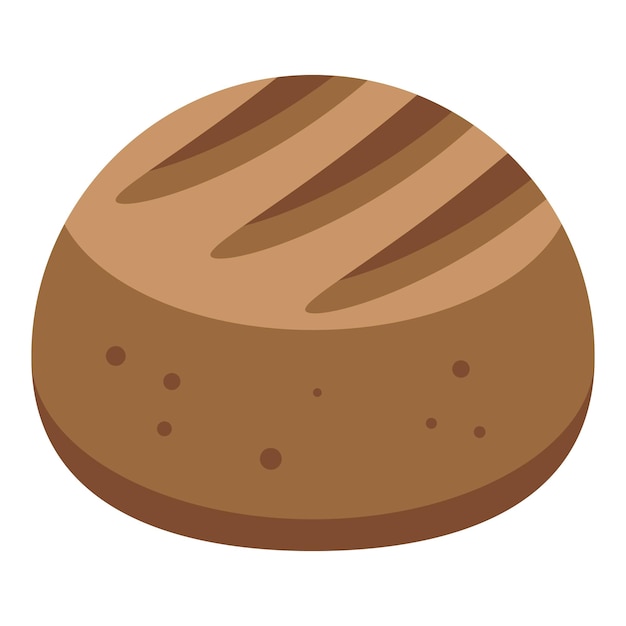 Vector bread round icon isometric vector crouton food cooking