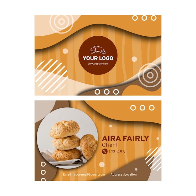 Vector bread sale business card