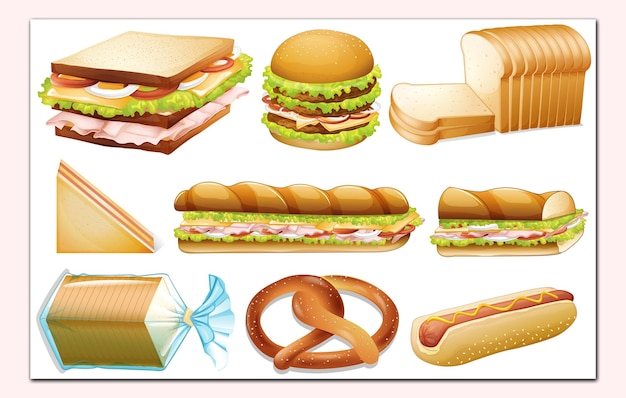 Vector bread set