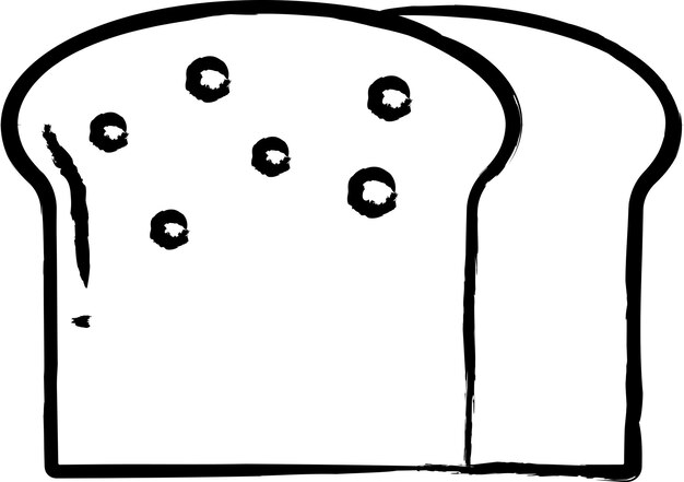 Vector bread slice hand drawn vector illustration