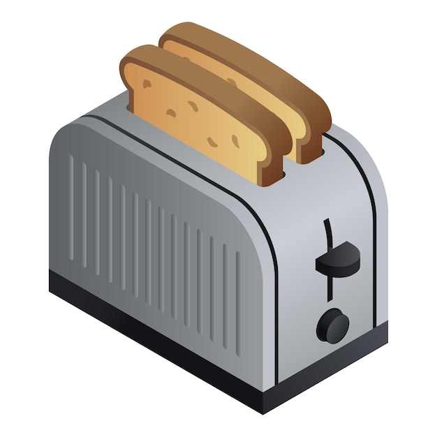 벡터 빵 토스터 아이콘 흰색 배경에 고립 된 웹 디자인을 위한 빵 토스터 벡터 아이콘의 아이소메트릭