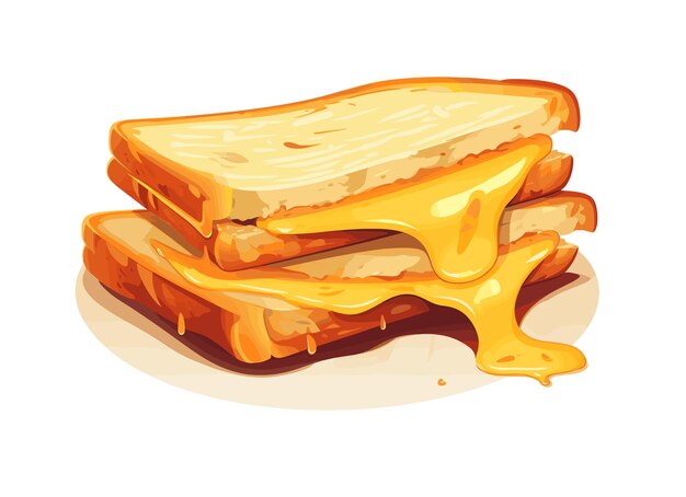 Vector bread toasters with cheese flat style vector icon