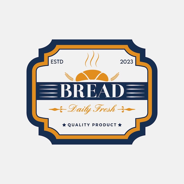 Design del logo retrò vintage del pane
