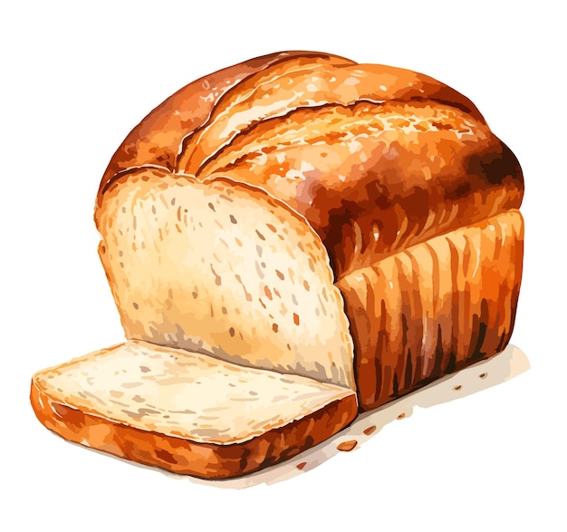 Vector bread watercolor clipart vector