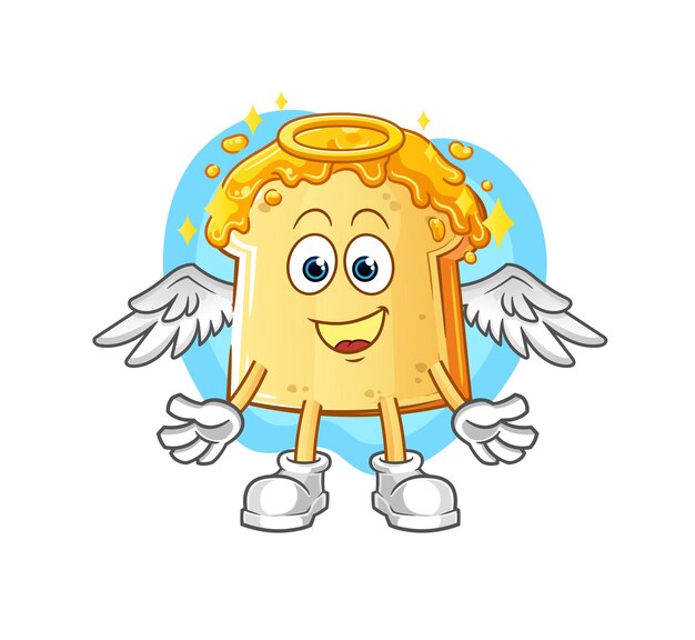 Bread with honey angel with wings vector. cartoon character