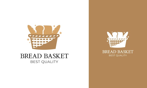 Дизайн логотипа хлебной корзины с блестящей иконкой для символа пекарни