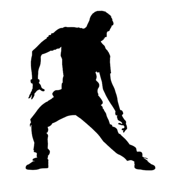 Break Dancer Silhouette on White