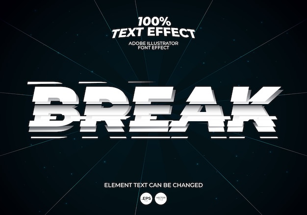 Vector break text effect