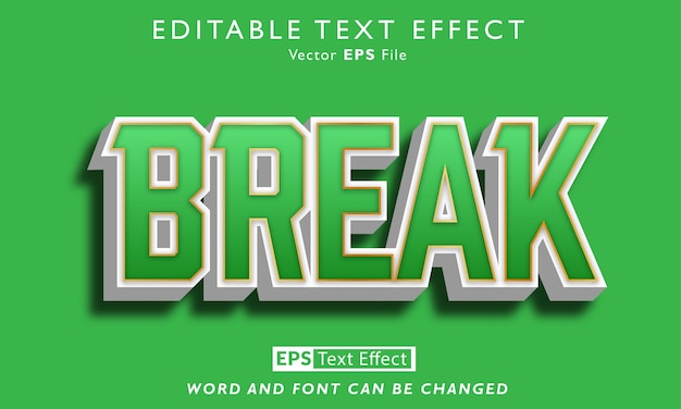 Vector break text effect