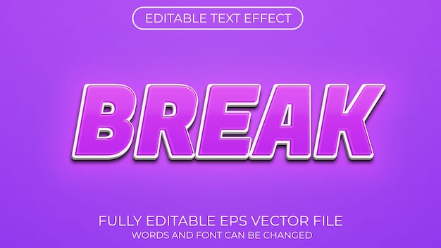 Break text effect