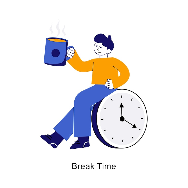 Vector break time abstract concept vector in a flat style stock illustration