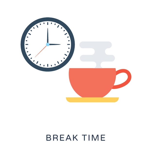 Break Time Flat Vector Icon