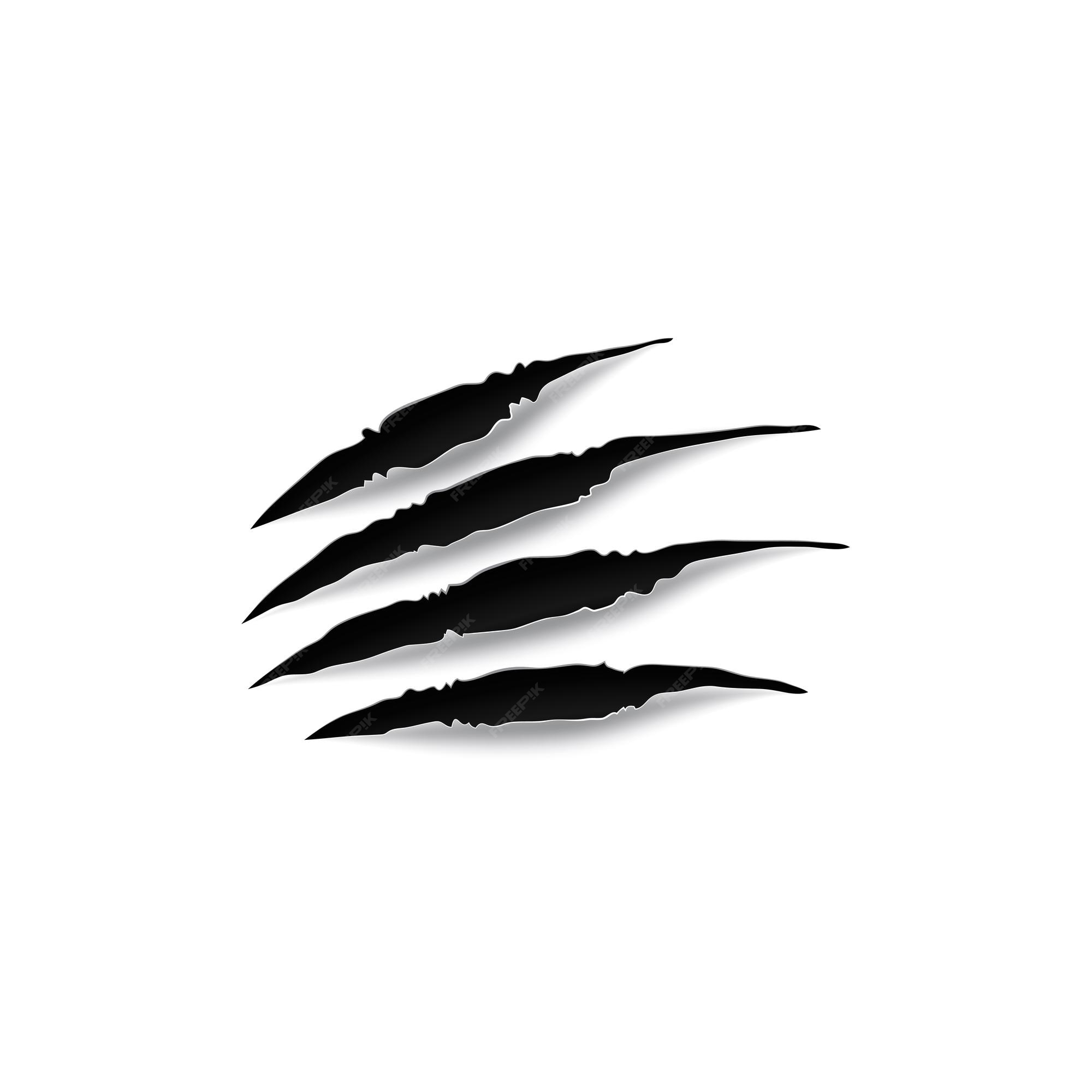 Black claws scratch. Monster, beast bite. Fight scar. (Full Vector) vector  de Stock