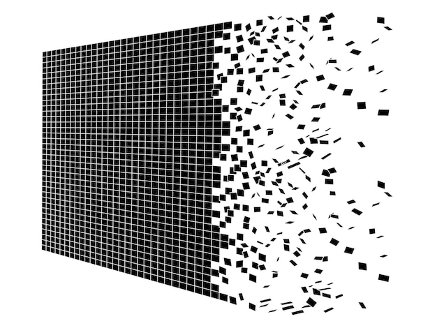 Вектор Разбить стену на плитку, уничтожить летать в простом стиле