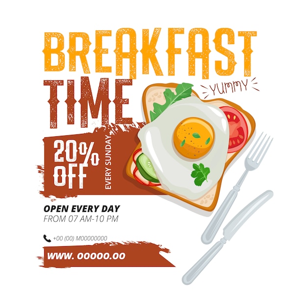 Vector breakfast advertisement template