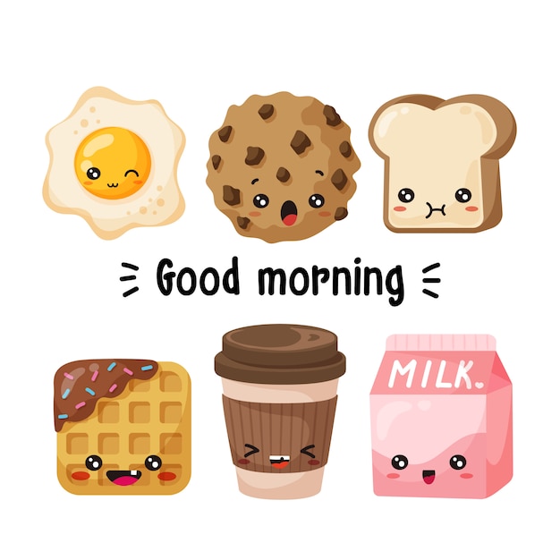 Vector breakfast characters