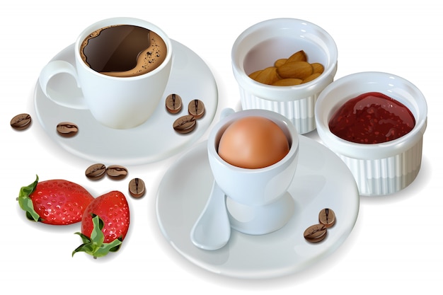 Colazione caffè e uova