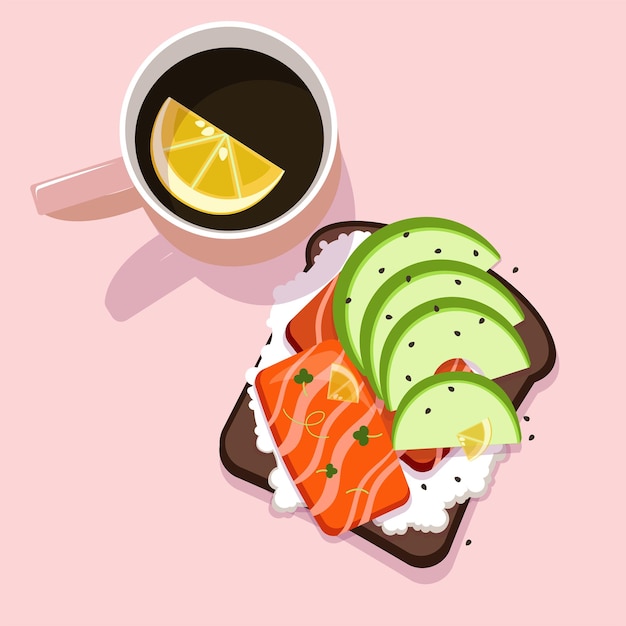 Colazione in diversi colori illustrazione