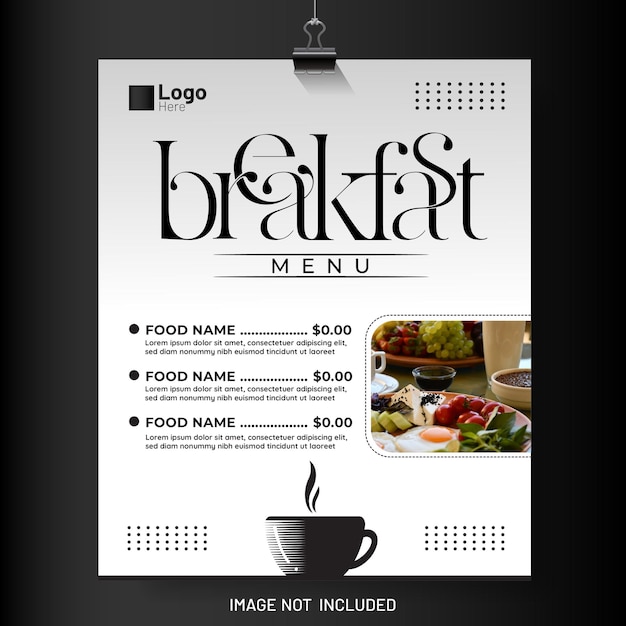 Breakfast menu template poster design