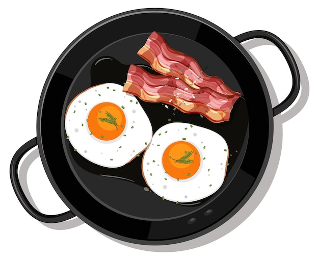 breakfast in the pan isolated
