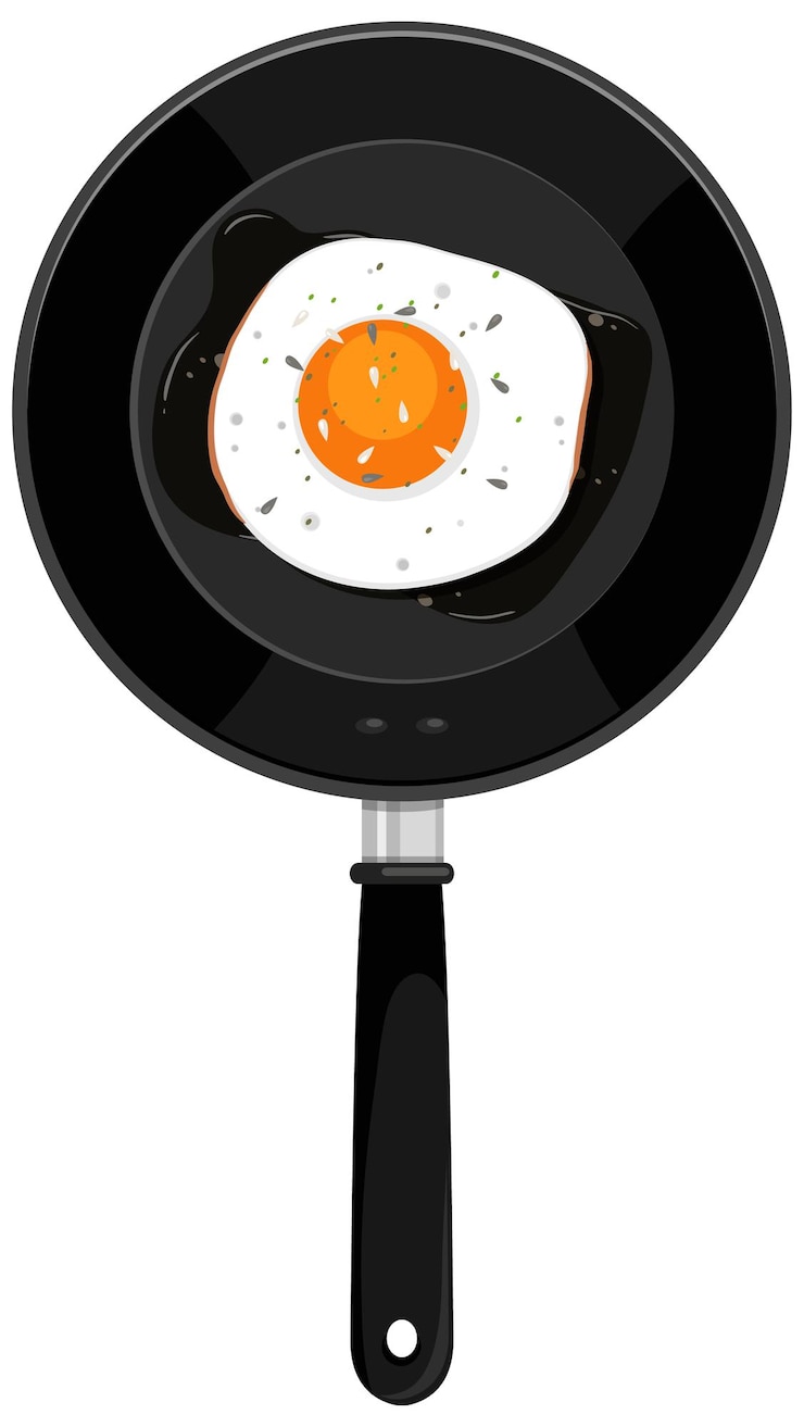 Vector 고립 된 냄비에 아침 식사