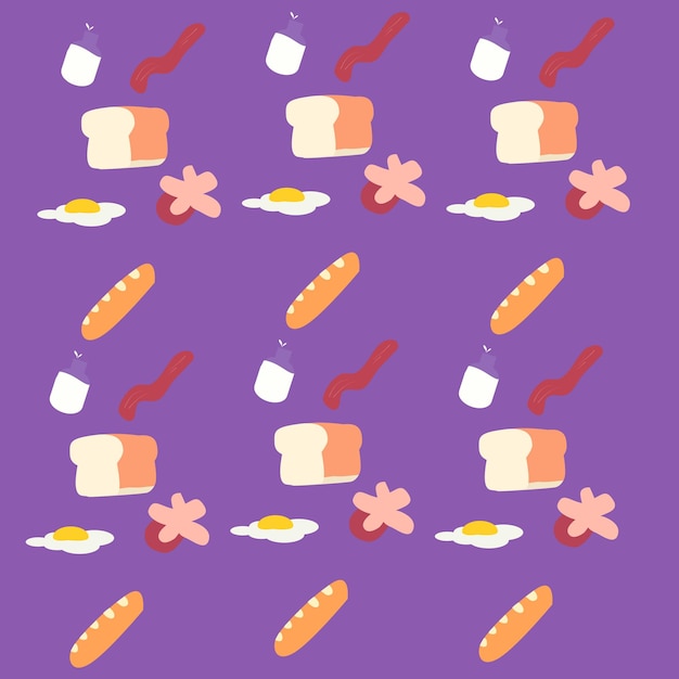 breakfast pattern vector