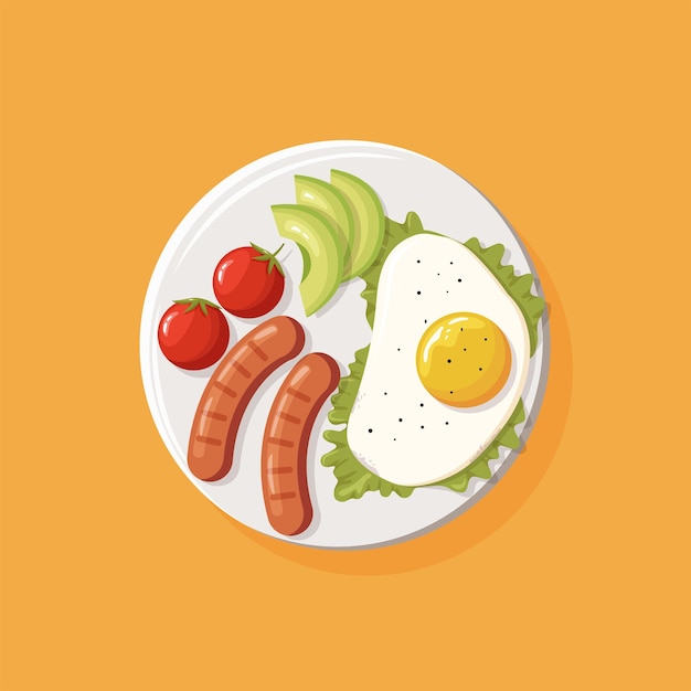 Vector breakfast on the plate