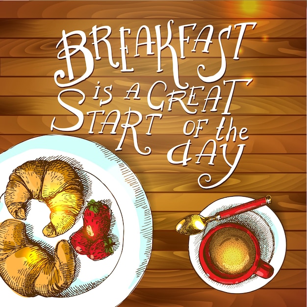 Breakfast poster vector illustration